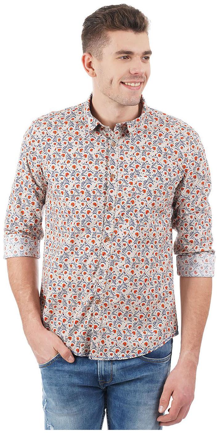 

Pepe Jeans Men White Printed Regular Fit Casual Shirt