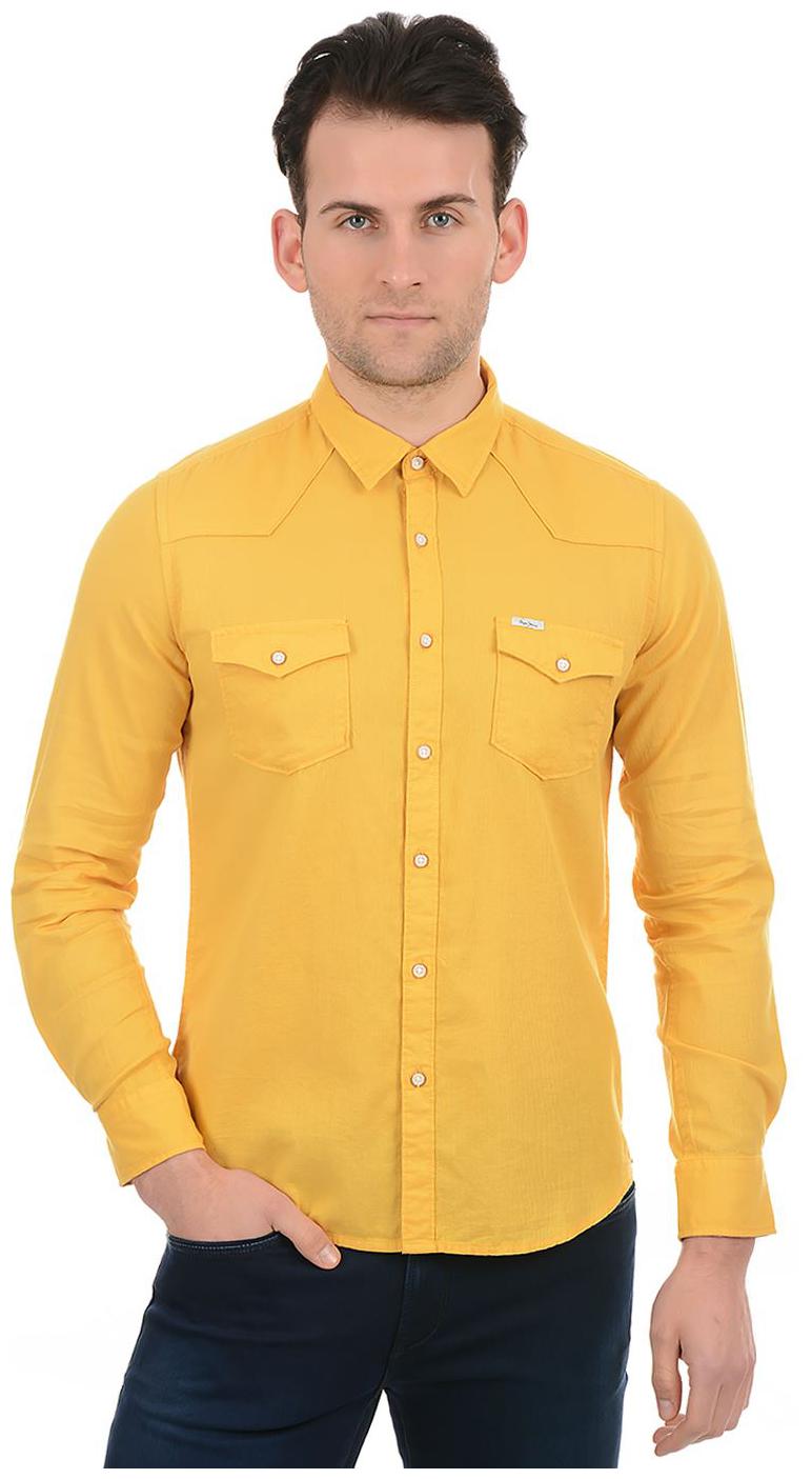 

Pepe Jeans Men Yellow Solid Regular Fit Casual Shirt