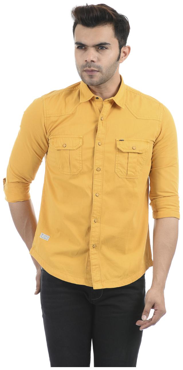 

Pepe Jeans Men Yellow Solid Regular Fit Casual Shirt