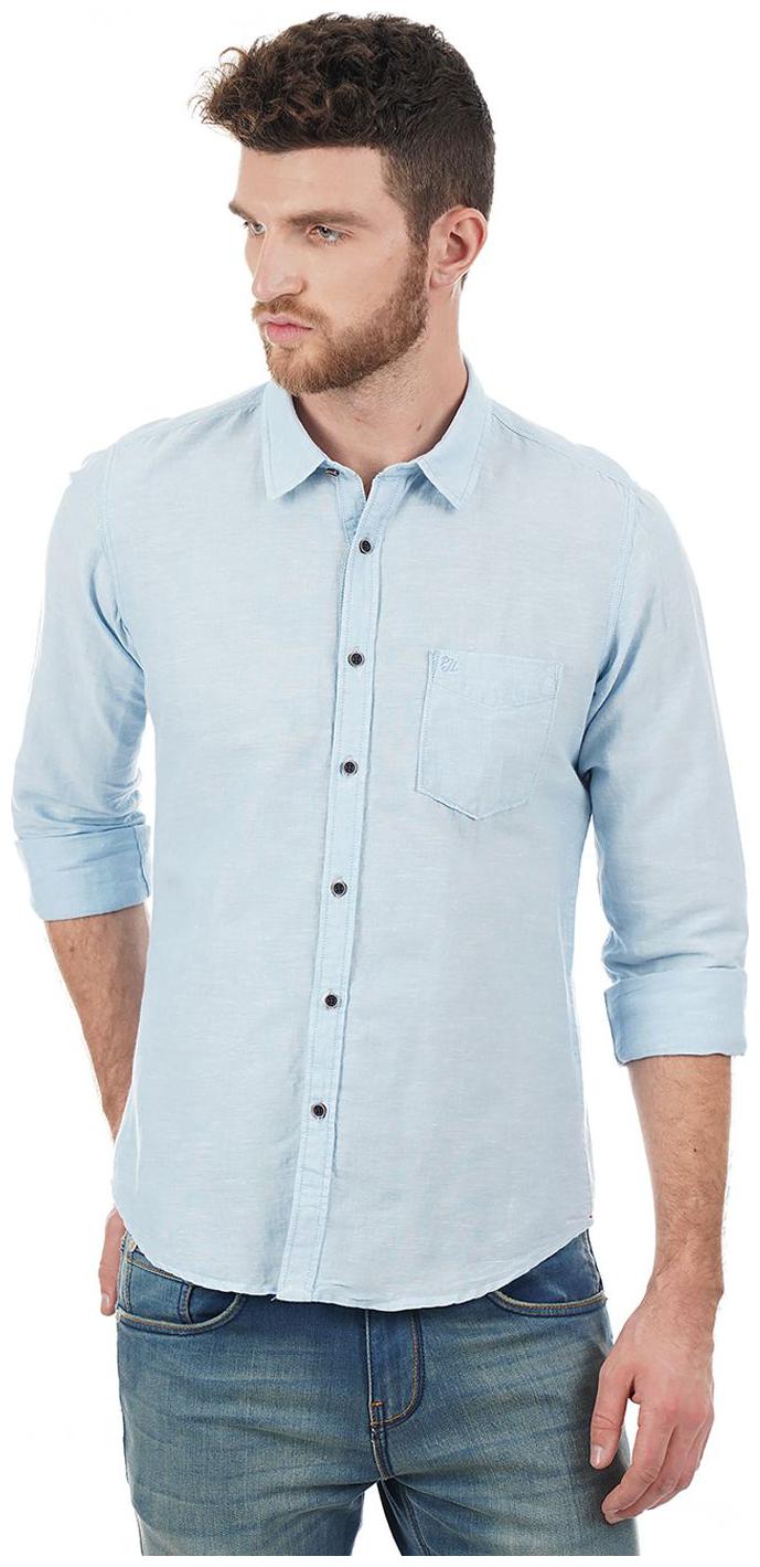 

Pepe Jeans Men Blue Solid Regular Fit Casual Shirt