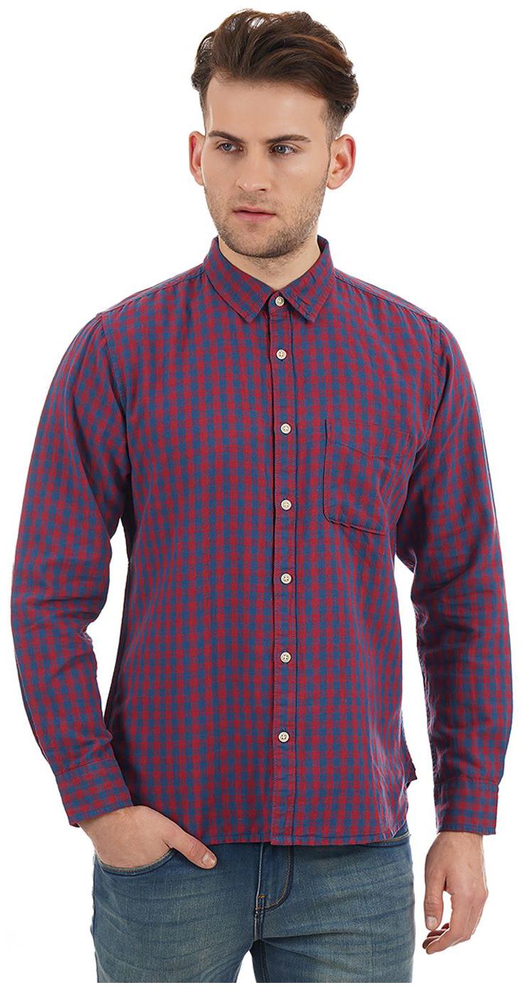

Pepe Jeans Men Maroon Checked Regular Fit Casual Shirt