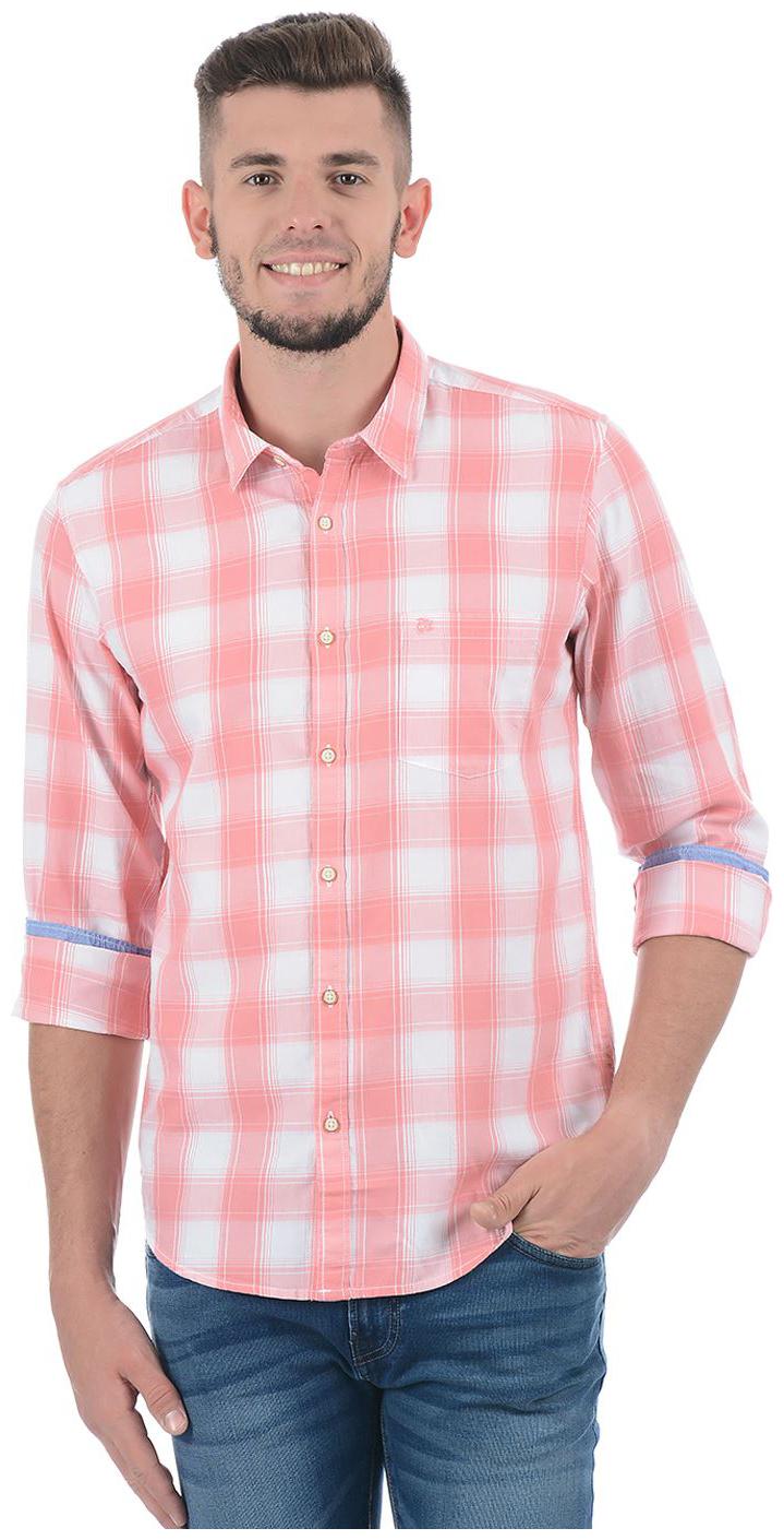 

Pepe Jeans Men Pink Checked Regular Fit Casual Shirt