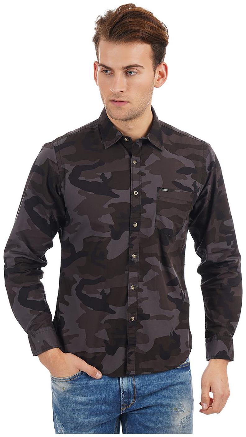

Pepe Jeans Men Grey Camouflage Regular Fit Casual Shirt