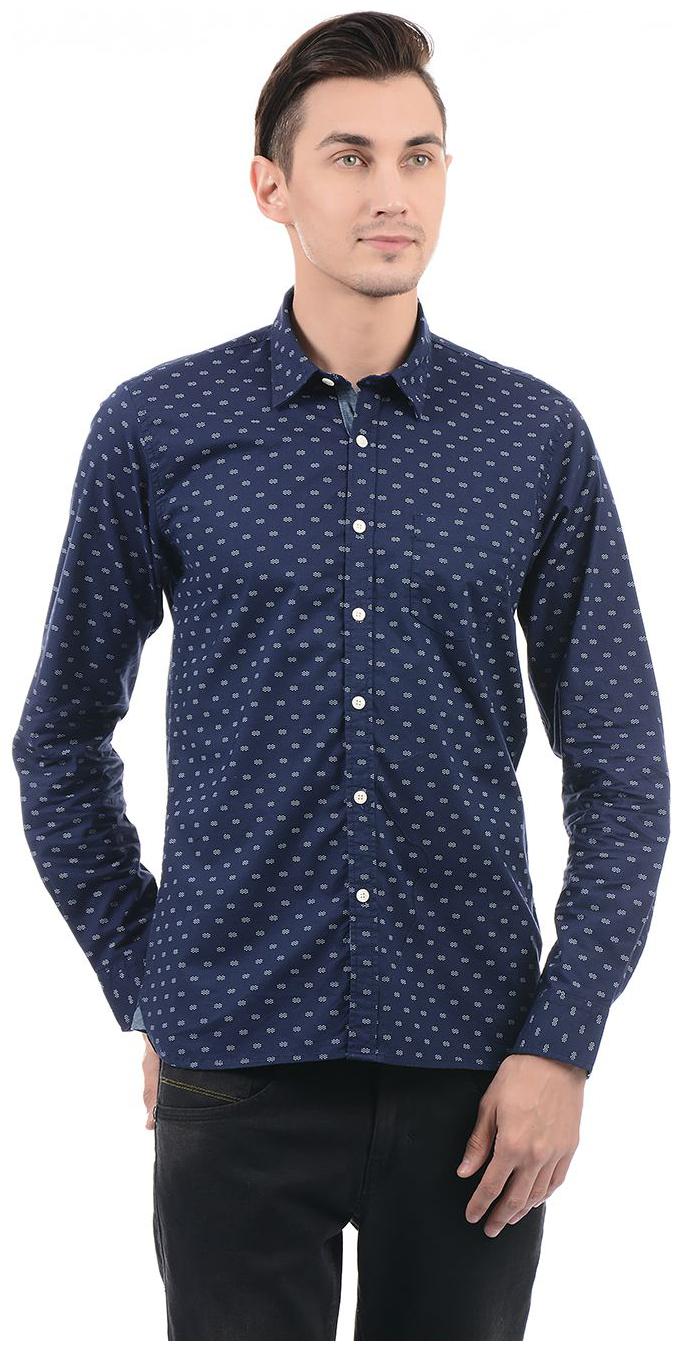 

Pepe Jeans Men Blue Printed Regular Fit Casual Shirt