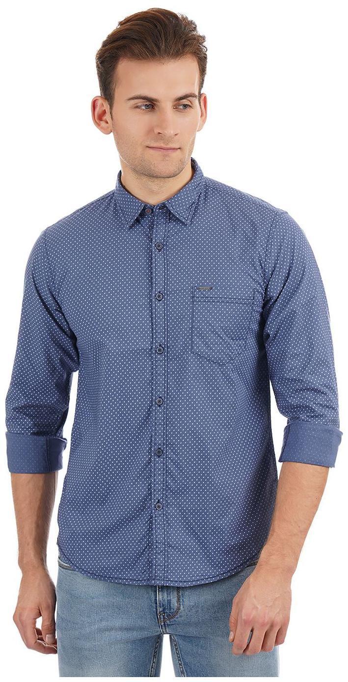 

Pepe Jeans Men Navy Blue Printed Regular Fit Casual Shirt