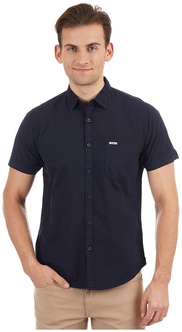 

Pepe Jeans Men Navy Blue Solid Regular Fit Casual Shirt