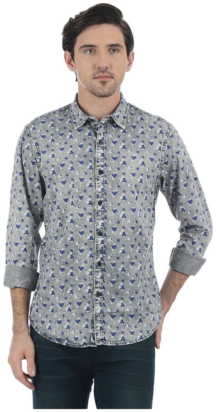 

Pepe Jeans Men Grey Printed Regular Fit Casual Shirt