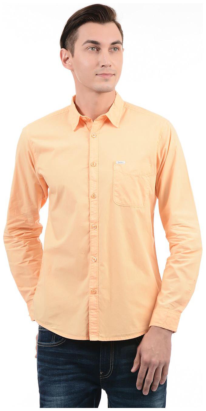 

Pepe Jeans Men Orange Solid Regular Fit Casual Shirt