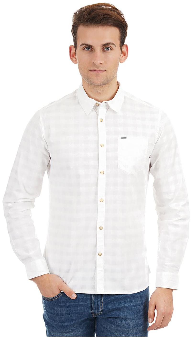 

Pepe Jeans Men White Checked Regular Fit Casual Shirt