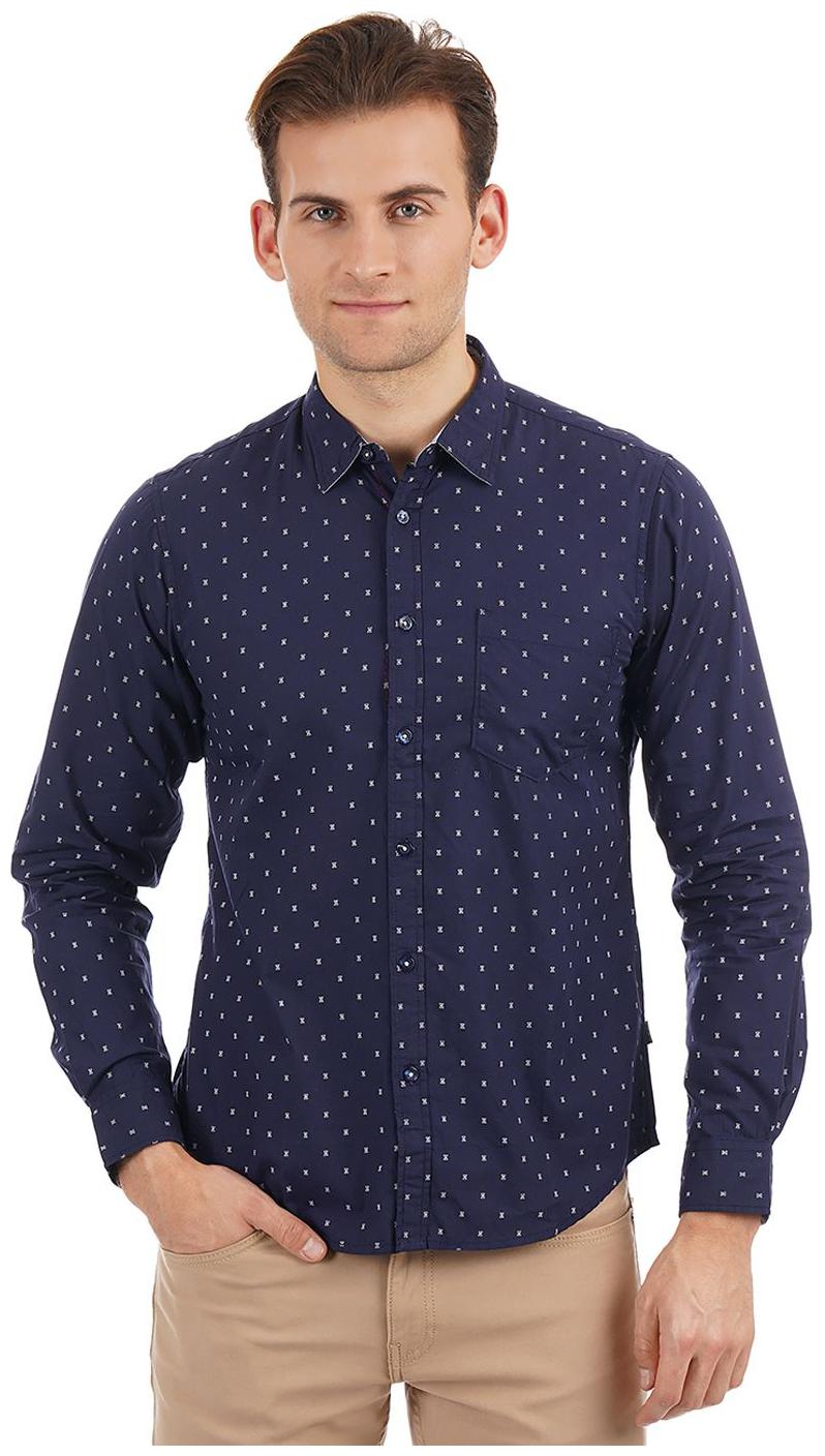 

Pepe Jeans Men Blue Printed Regular Fit Casual Shirt