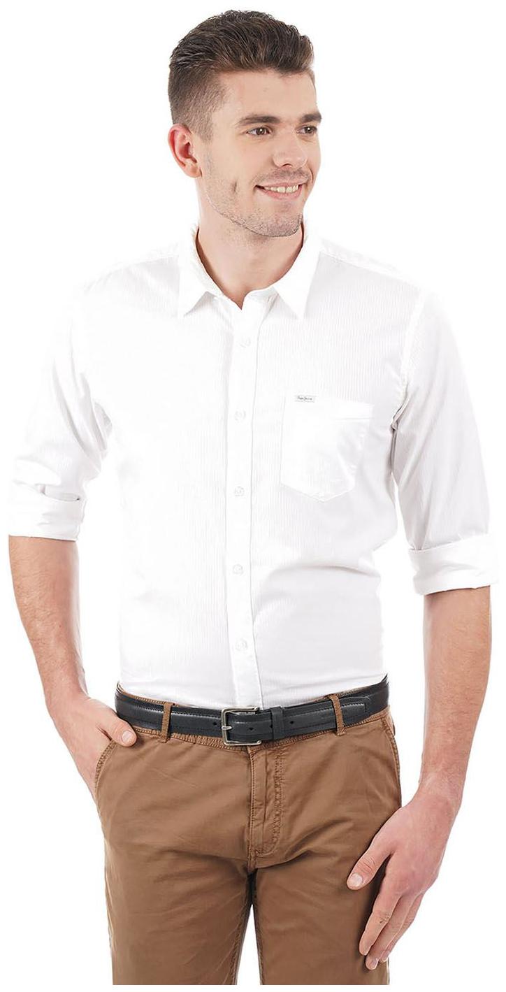 

Pepe Jeans Men White Solid Regular Fit Casual Shirt