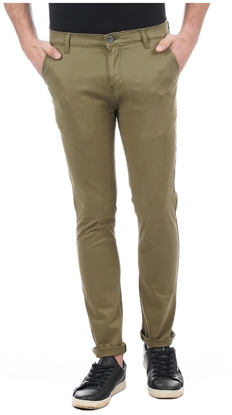 

Pepe Jeans Men Green Solid Slim fit Chinos