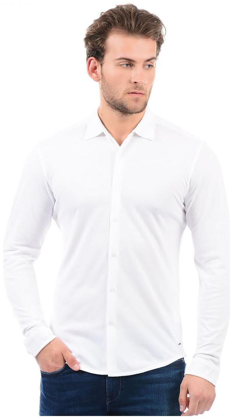 

Pepe Jeans Men White Solid Regular Fit Casual Shirt