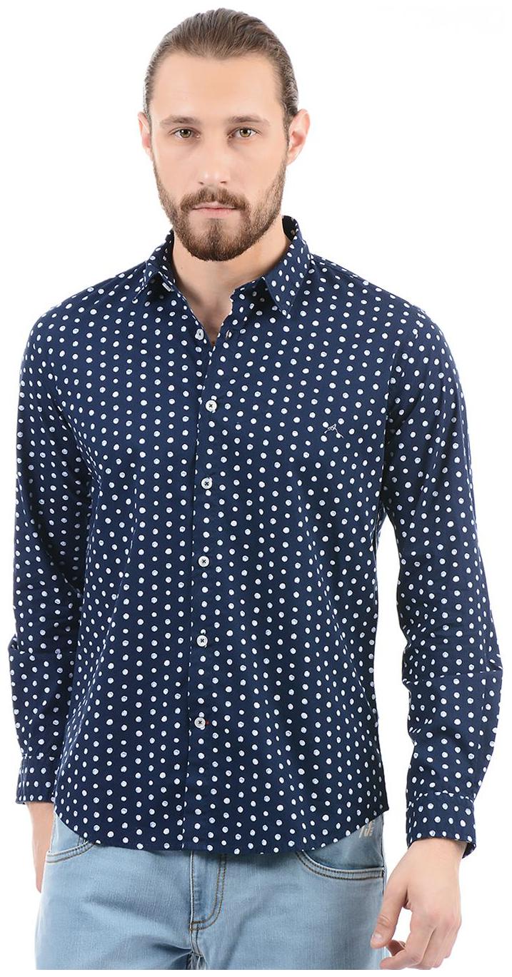 

Pepe Jeans Men Navy Blue Printed Regular Fit Casual Shirt