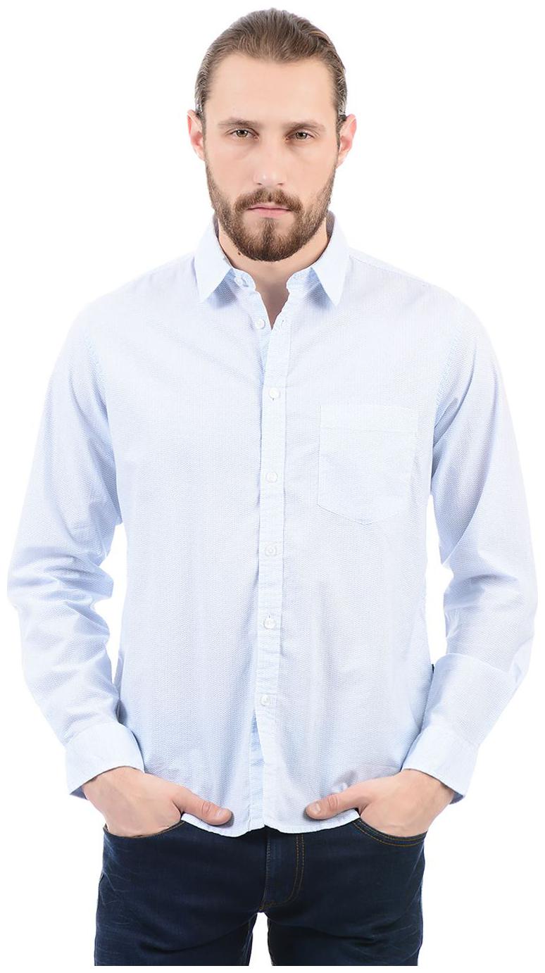 

Pepe Jeans Men Blue Solid Regular Fit Casual Shirt