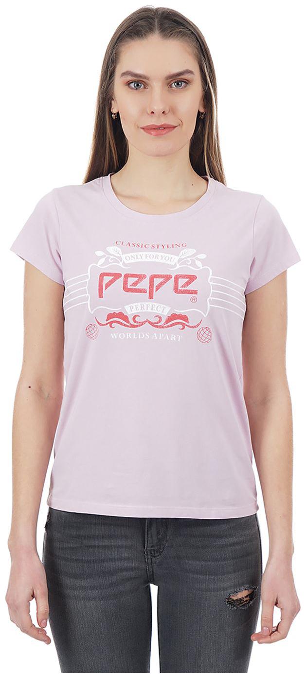 

Pepe Jeans Women Pink Regular fit Round neck Cotton T shirt