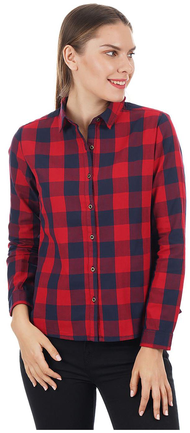

Pepe Jeans Women Red Checked Regular Fit Shirt
