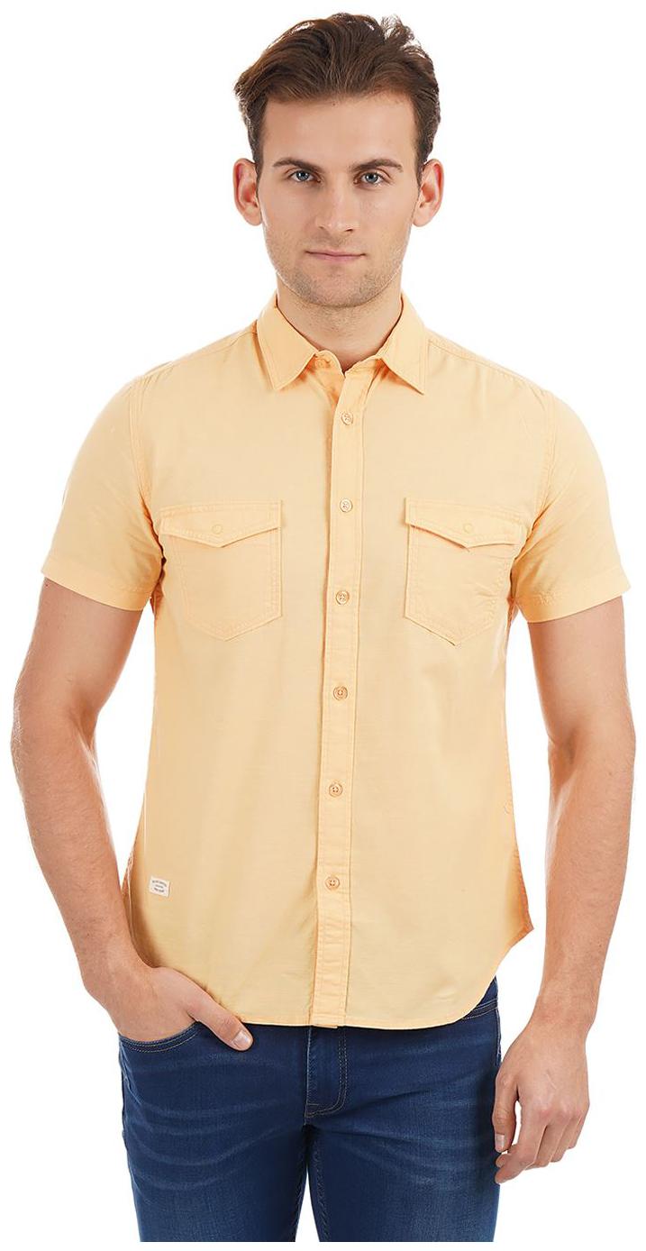 

Pepe Jeans Men Orange Solid Regular Fit Casual Shirt