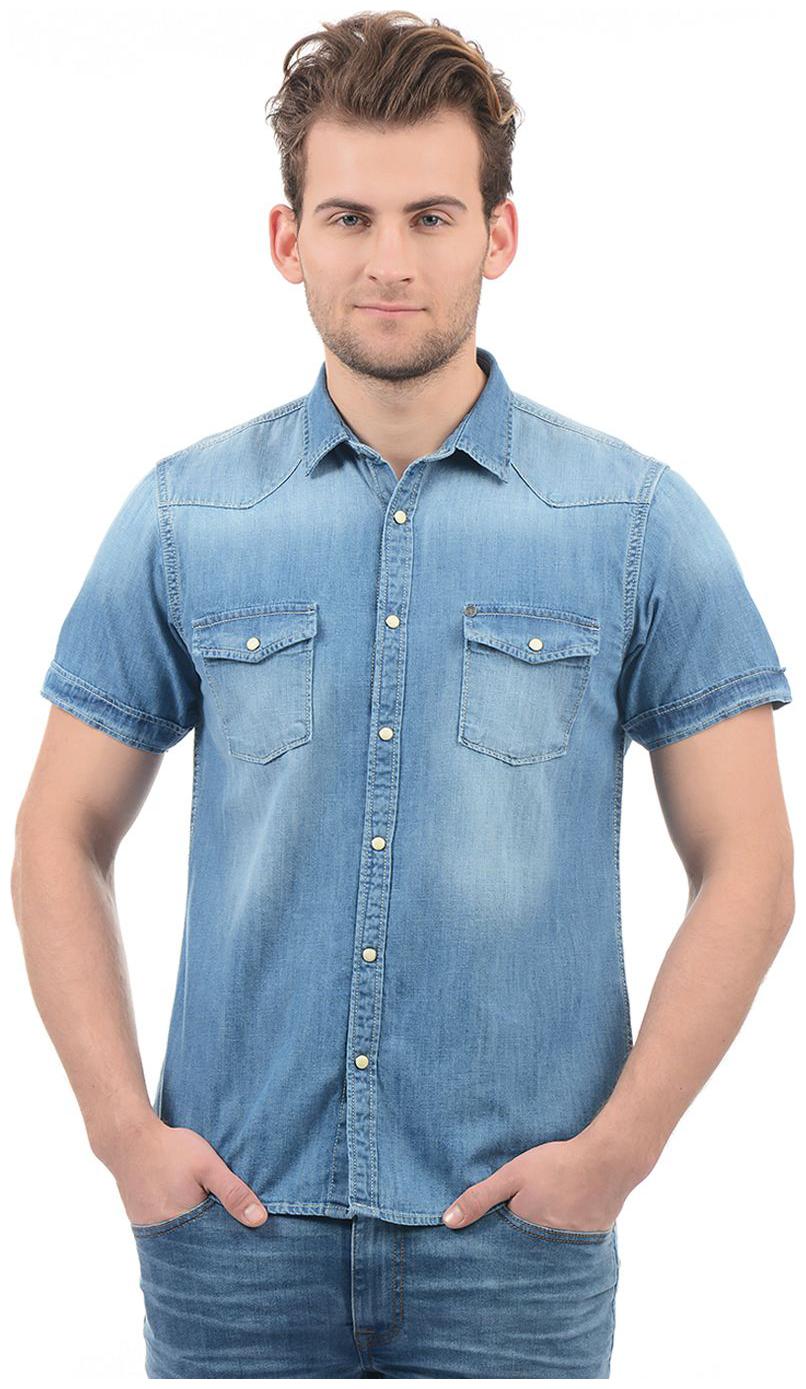 

Pepe Jeans Men Blue Solid Regular Fit Casual Shirt