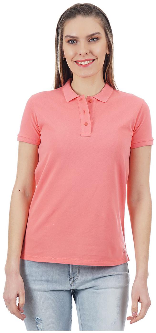 

Pepe Jeans Women Pink Slim fit Polo neck Cotton T shirt