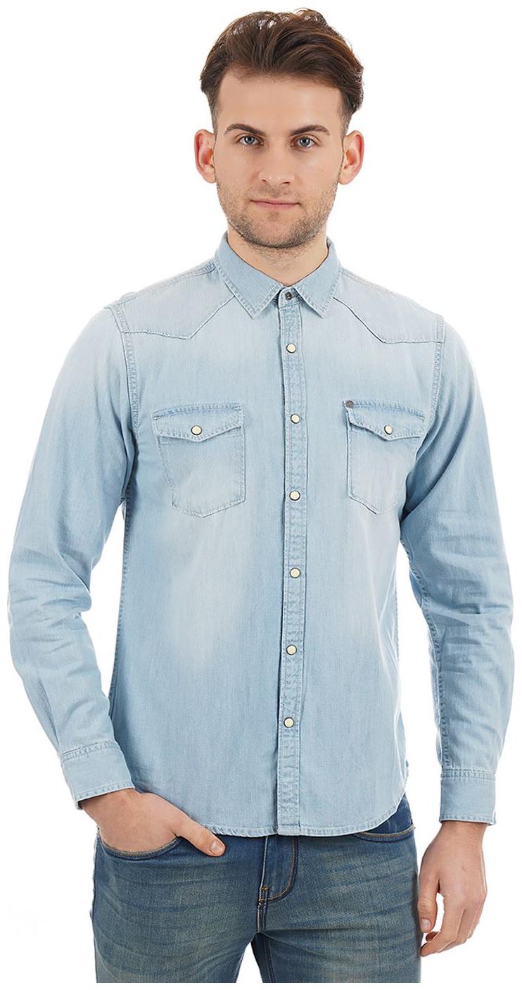 

Pepe Jeans Men Blue Solid Regular Fit Casual Shirt
