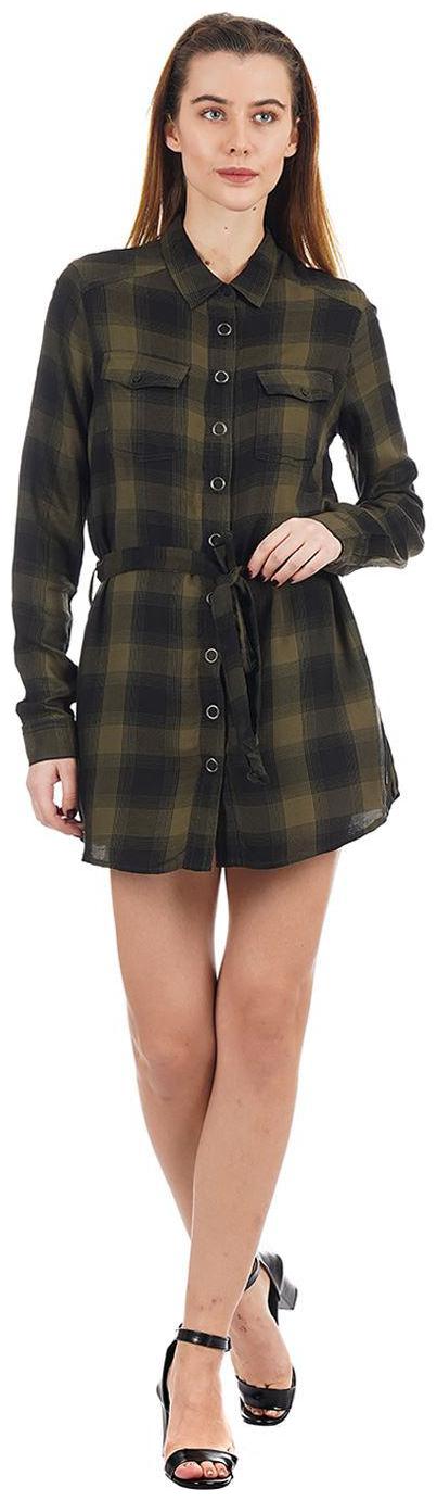

Pepe Jeans Green Checked Shirt dress