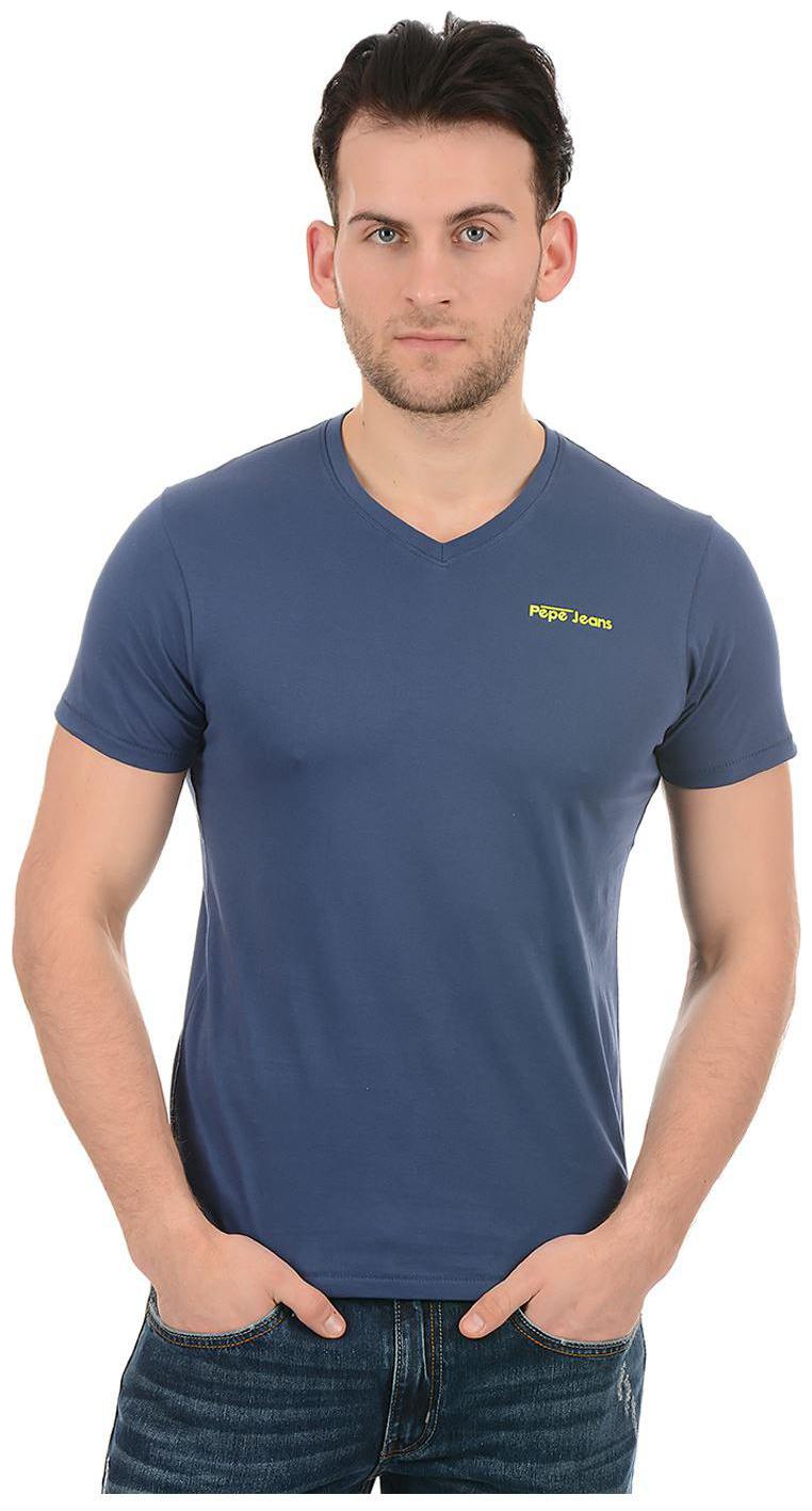 

Pepe Jeans Men Navy blue Slim fit Cotton V neck T-Shirt - Pack Of 1