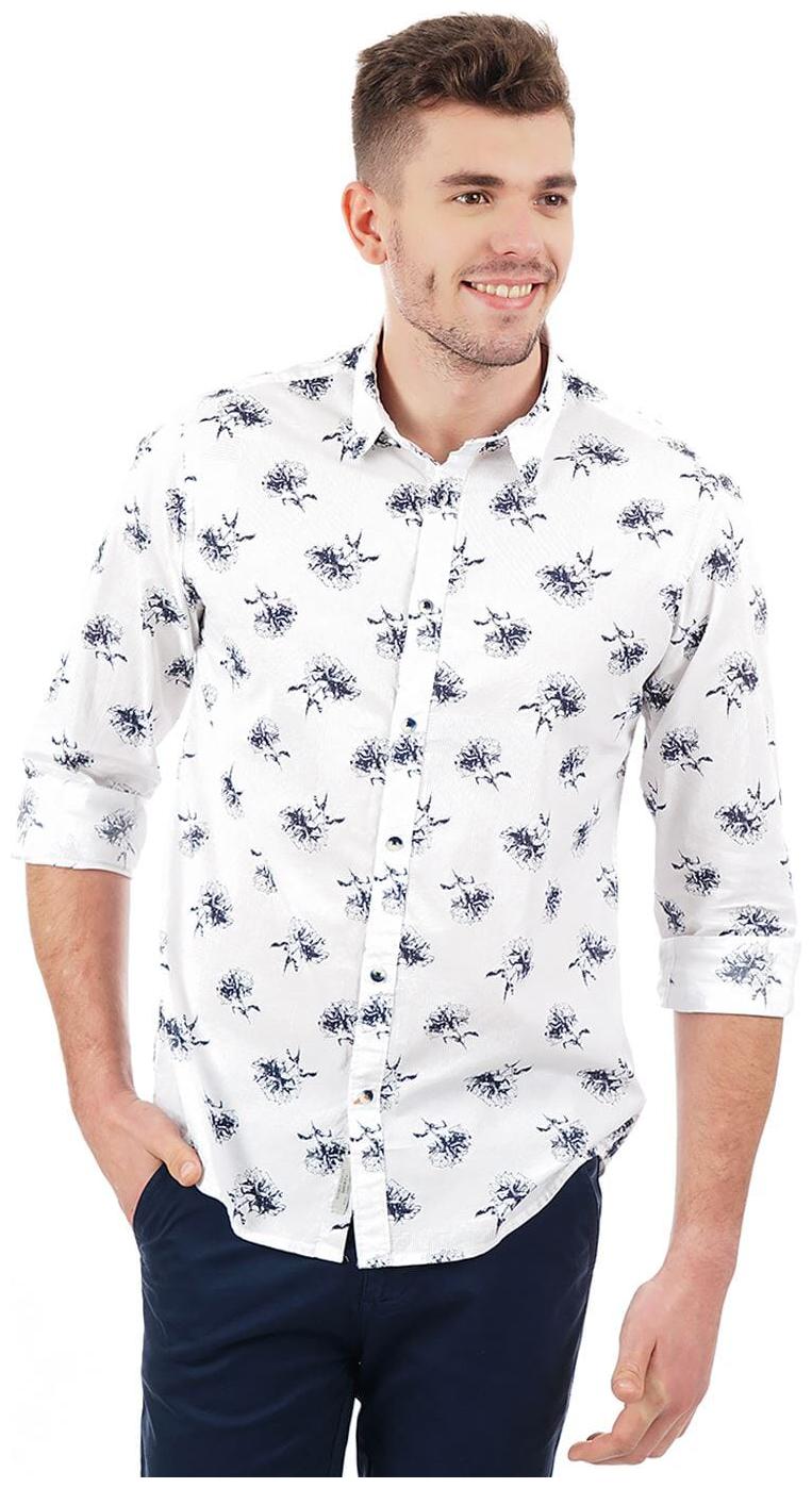 

Pepe Jeans Men White Floral Regular Fit Casual Shirt