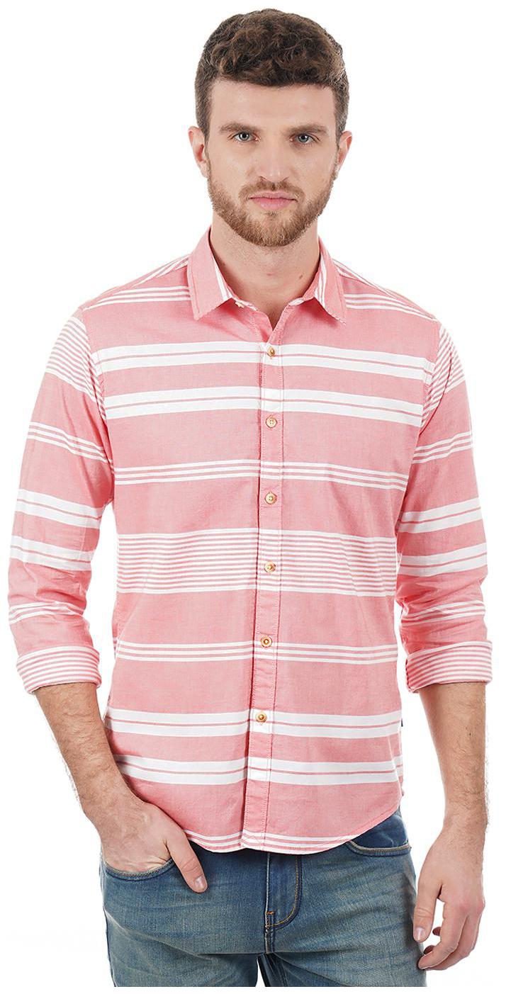 

Pepe Jeans Men Red Horizontal Stripes Regular Fit Casual Shirt