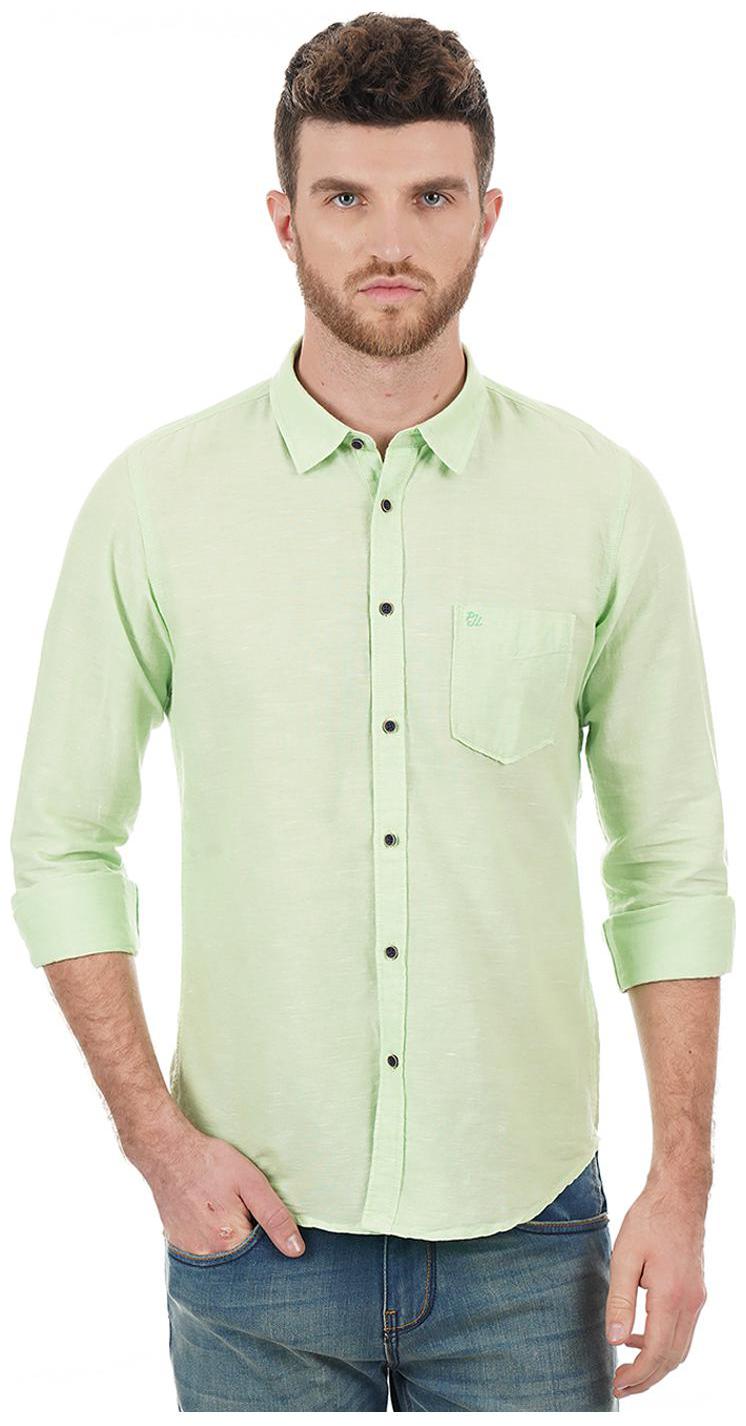 

Pepe Jeans Men Green Solid Regular Fit Casual Shirt