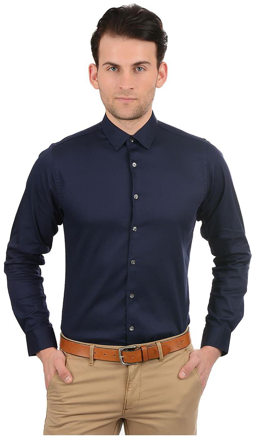 

Pepe Jeans Men Navy Blue Solid Slim Fit Casual Shirt