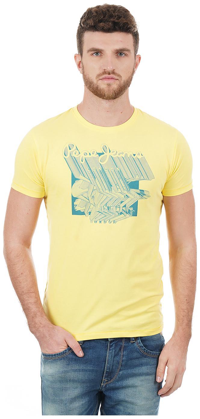 

Pepe Jeans Men Yellow Slim fit Cotton Round neck T-Shirt - Pack Of 1