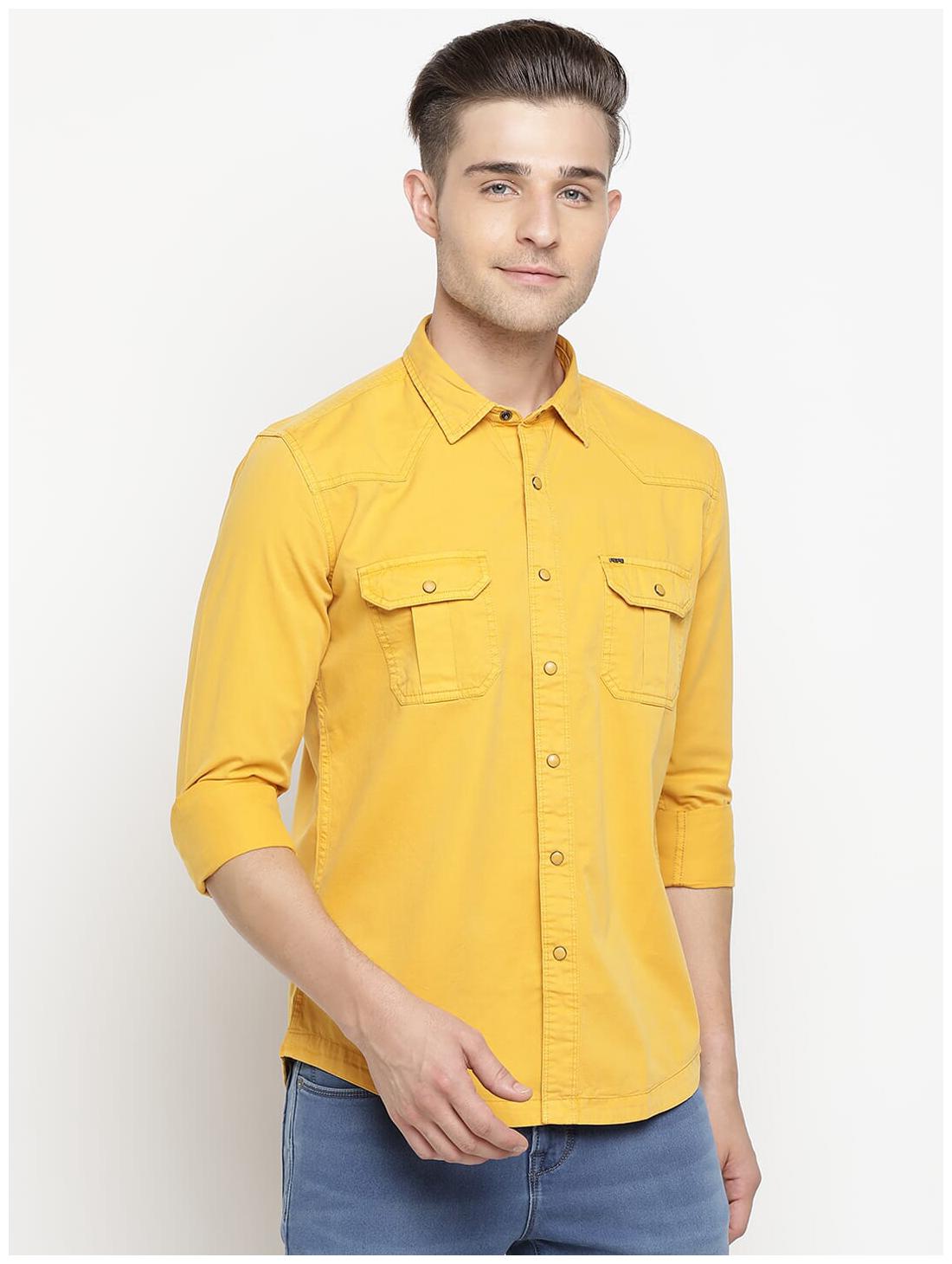 

Pepe Jeans Men Yellow Solid Regular Fit Casual Shirt