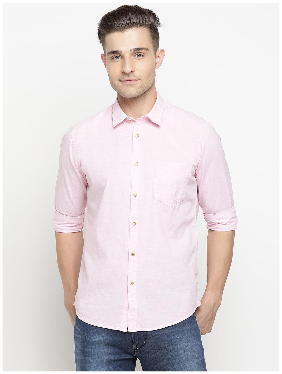 

Pepe Jeans Men Pink Solid Regular Fit Casual Shirt
