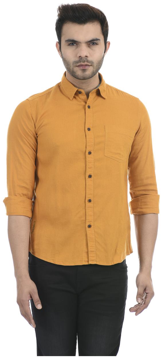 

Pepe Jeans Men Yellow Solid Regular Fit Casual Shirt