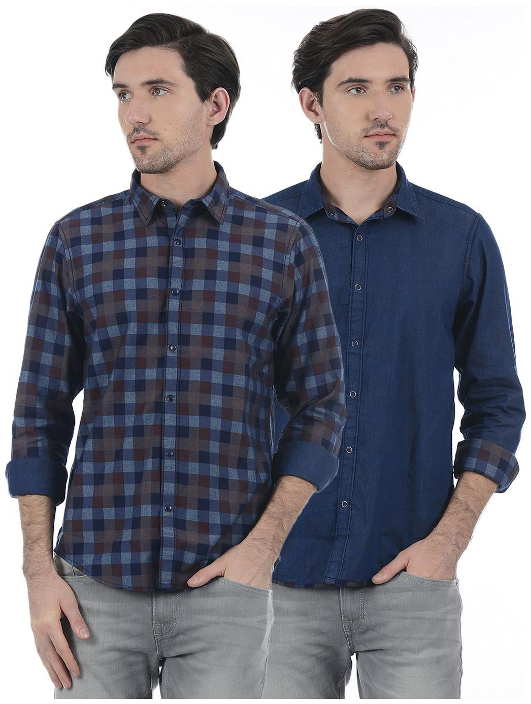 

Pepe Jeans Men Blue Solid Regular Fit Casual Shirt