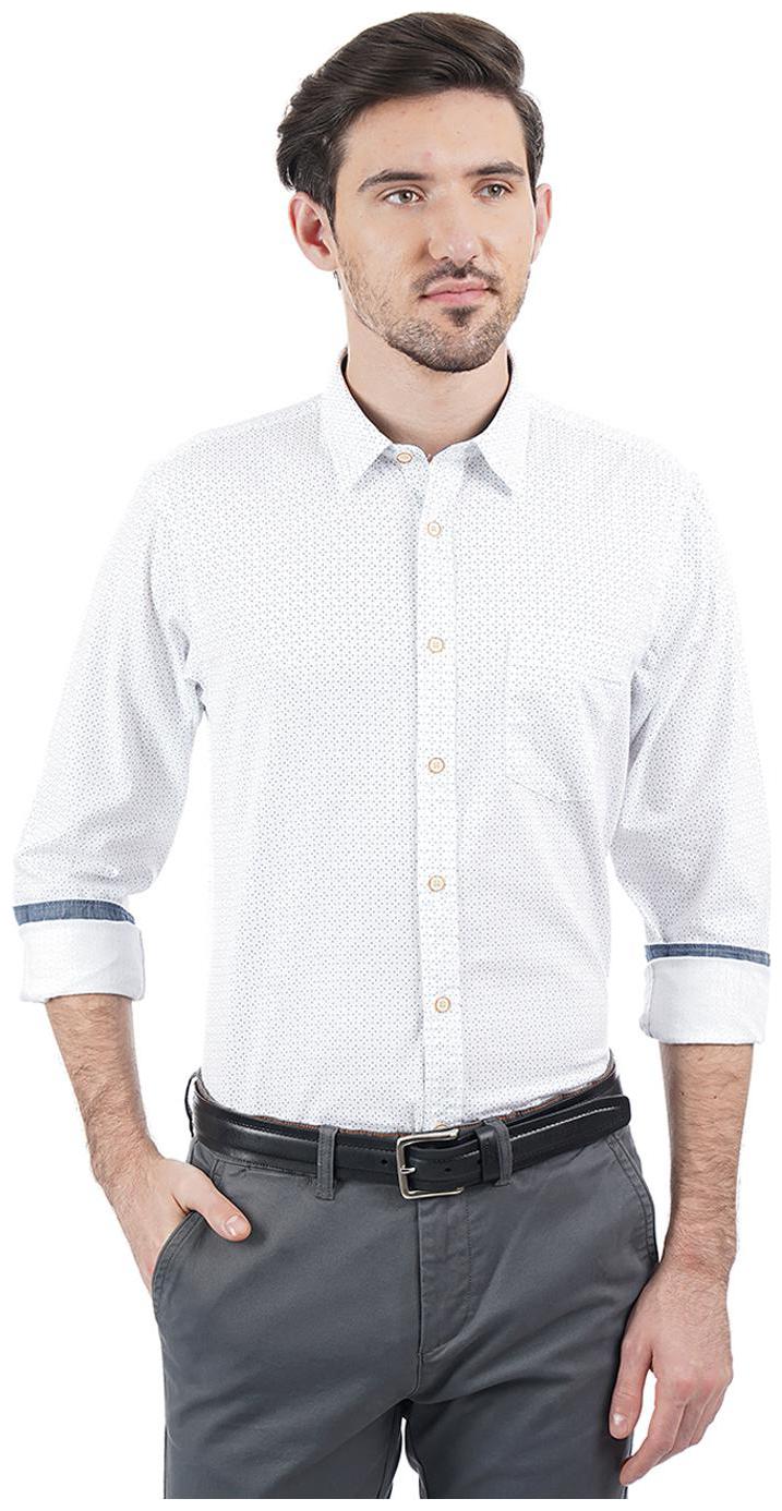 

Pepe Jeans Men White Printed Regular Fit Casual Shirt