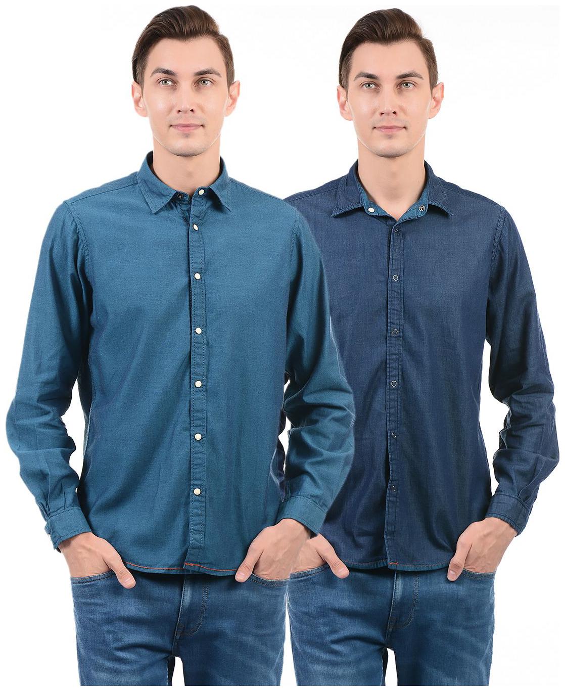 

Pepe Jeans Men Blue Solid Regular Fit Casual Shirt