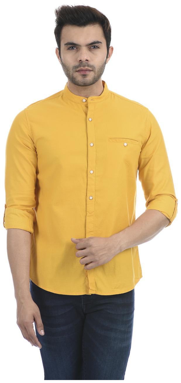 

Pepe Jeans Men Yellow Solid Regular Fit Casual Shirt