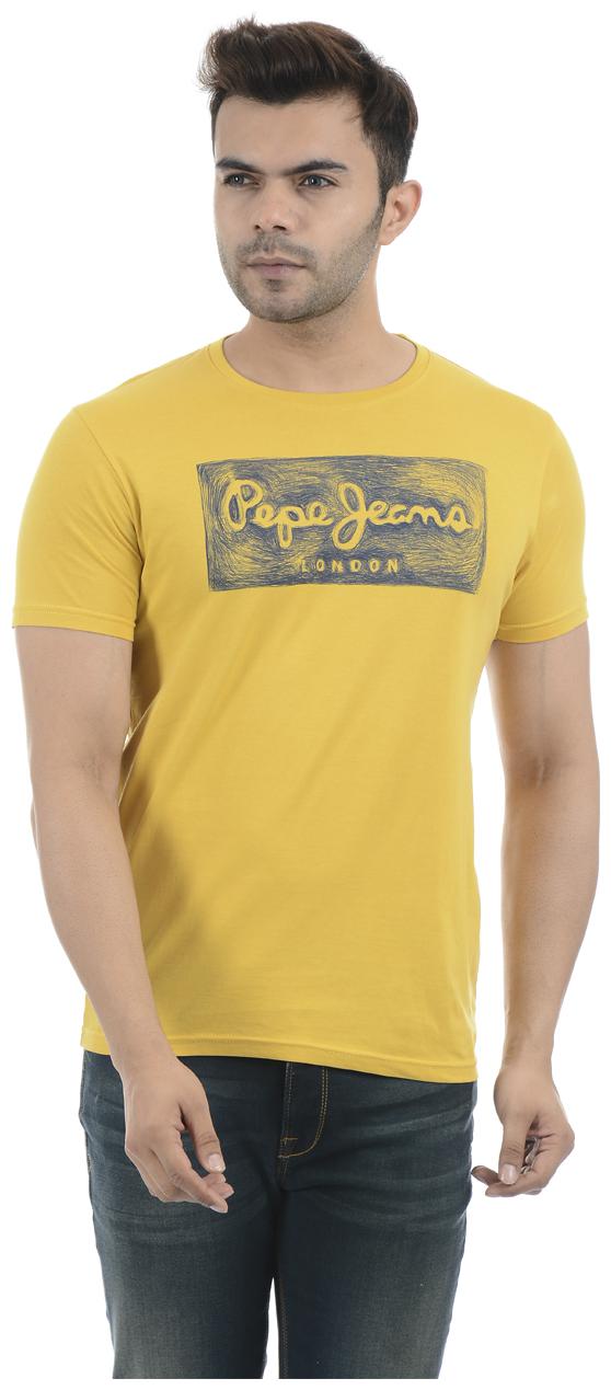 

Pepe Jeans Men Yellow Regular fit Cotton Round neck T-Shirt - Pack Of 1