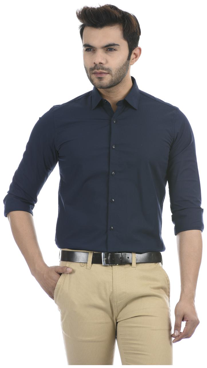 

Pepe Jeans Men Navy Blue Solid Regular Fit Casual Shirt