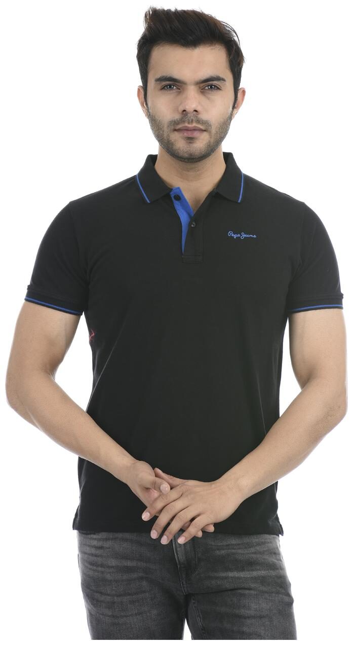 

Pepe Jeans Men Black Regular fit Cotton Polo collar T-Shirt - Pack Of 1
