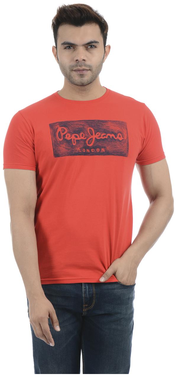

Pepe Jeans Men Red Regular fit Cotton Round neck T-Shirt - Pack Of 1