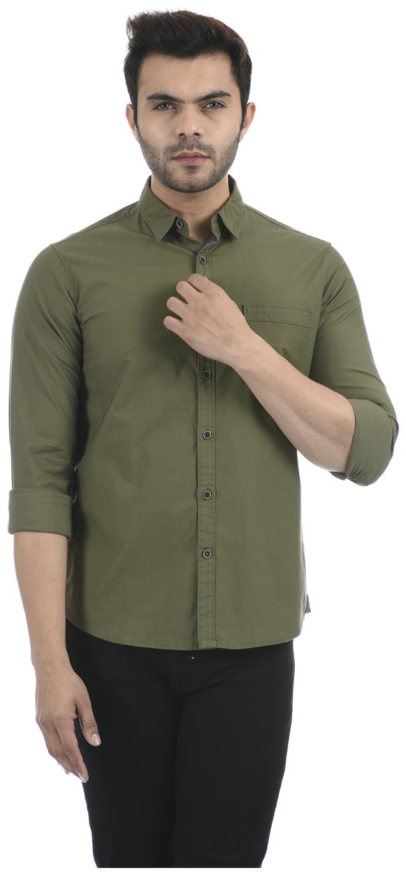 

Pepe Jeans Men Green Solid Regular Fit Casual Shirt
