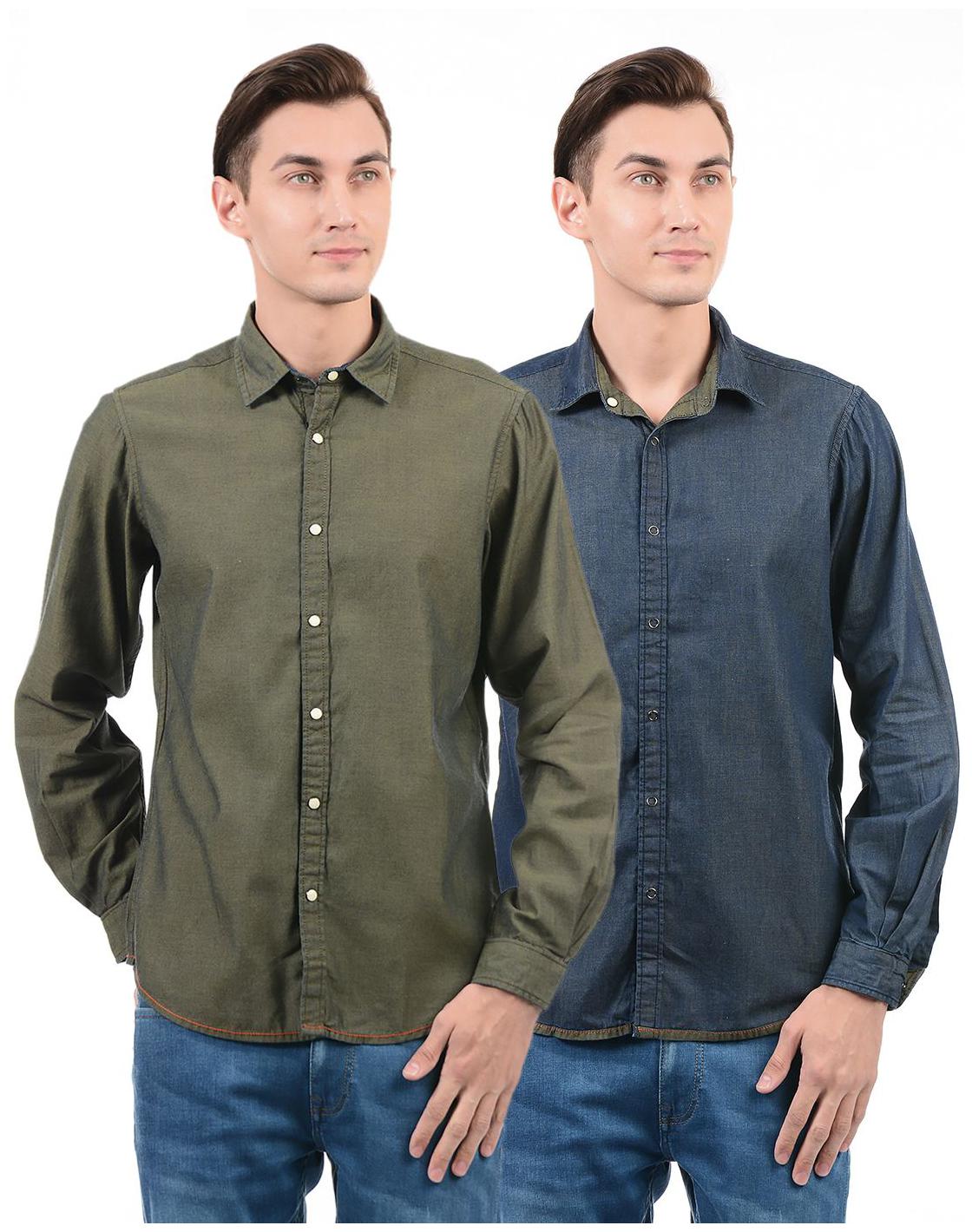 

Pepe Jeans Men Green Solid Regular Fit Casual Shirt