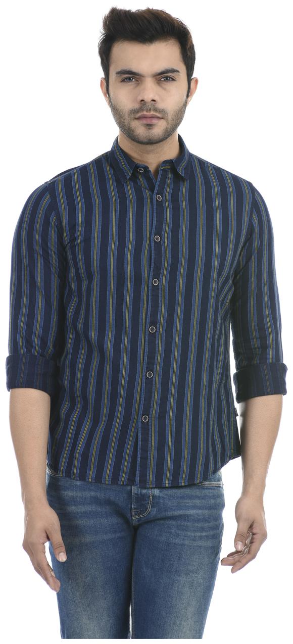 

Pepe Jeans Men Blue Vertical Stripes Regular Fit Casual Shirt