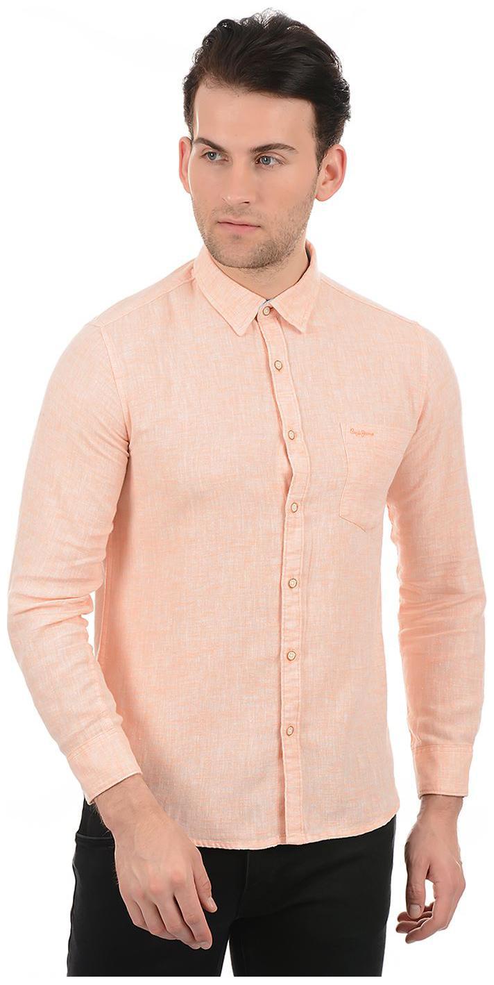 

Pepe Jeans Men Orange Solid Regular Fit Casual Shirt