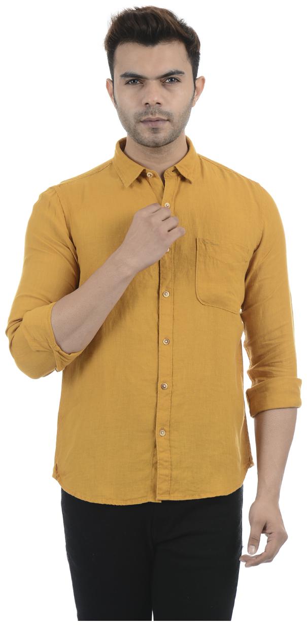 

Pepe Jeans Men Yellow Solid Regular Fit Casual Shirt