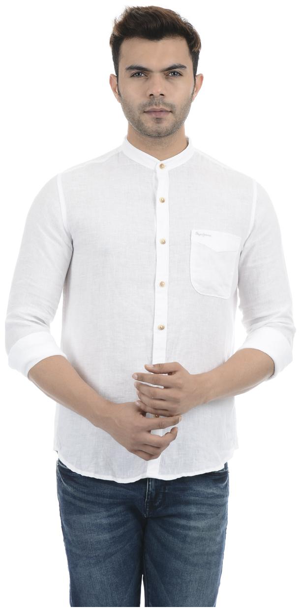 

Pepe Jeans Men White Solid Regular Fit Casual Shirt