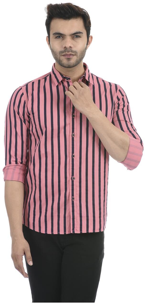

Pepe Jeans Men Pink Vertical Stripes Regular Fit Casual Shirt